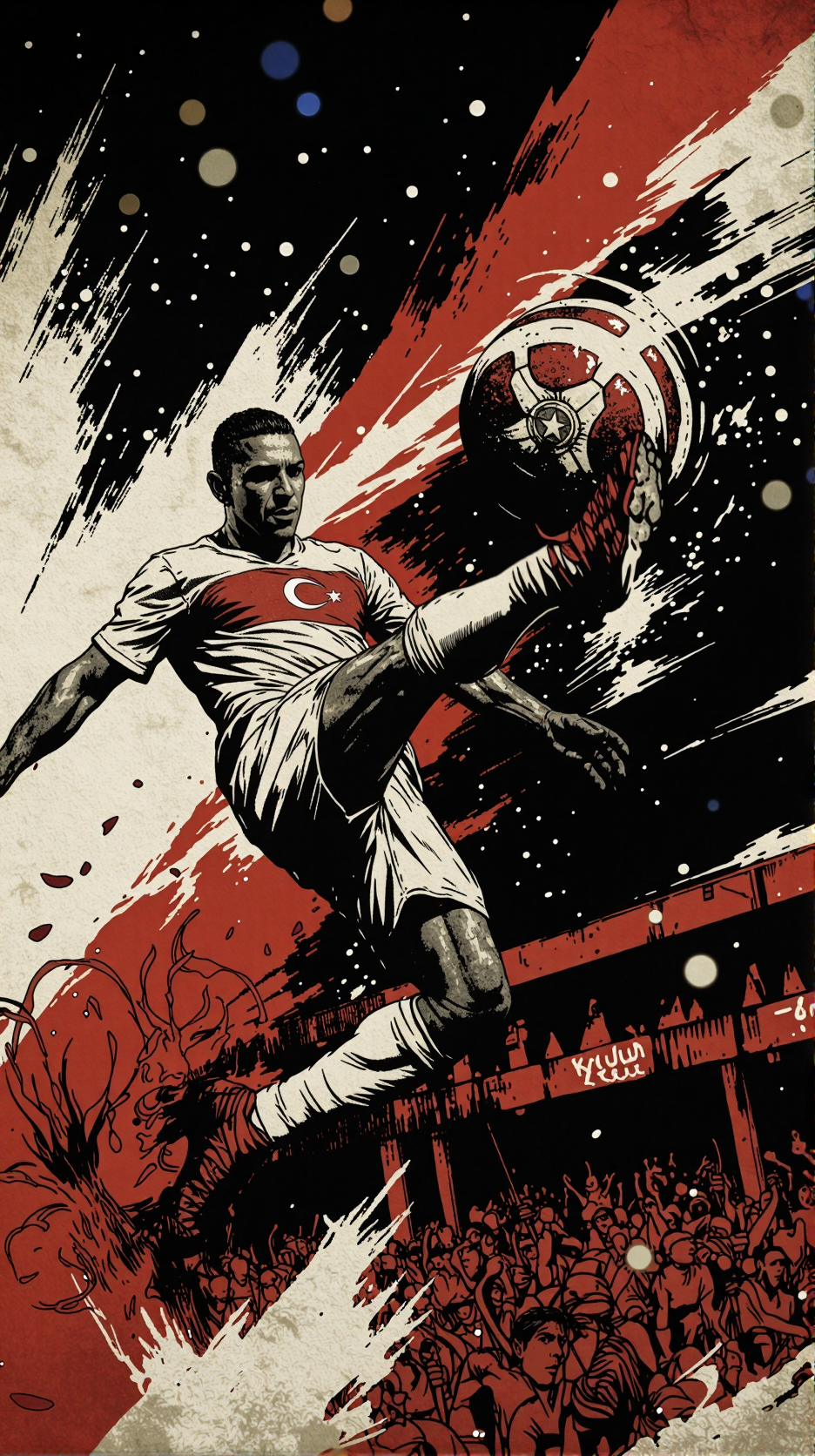 Acrobatic Footballer Illustration