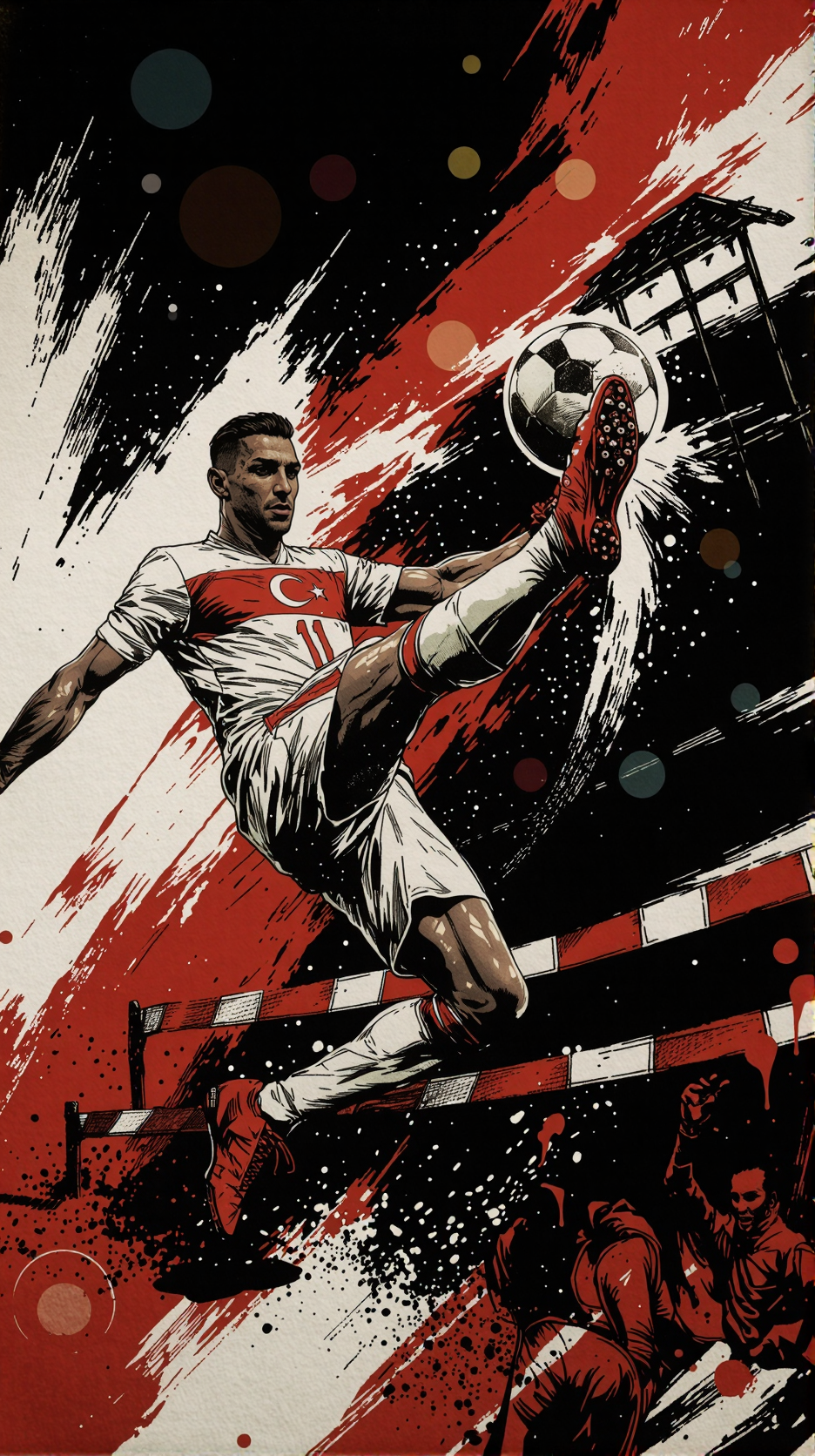 Acrobatic Footballer Illustration