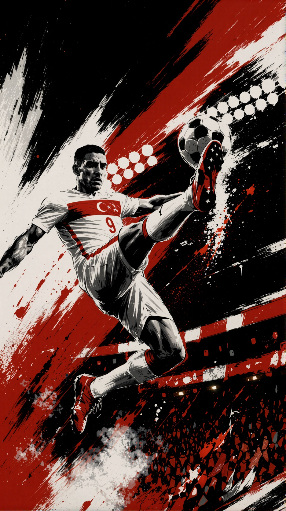 Acrobatic Footballer Illustration