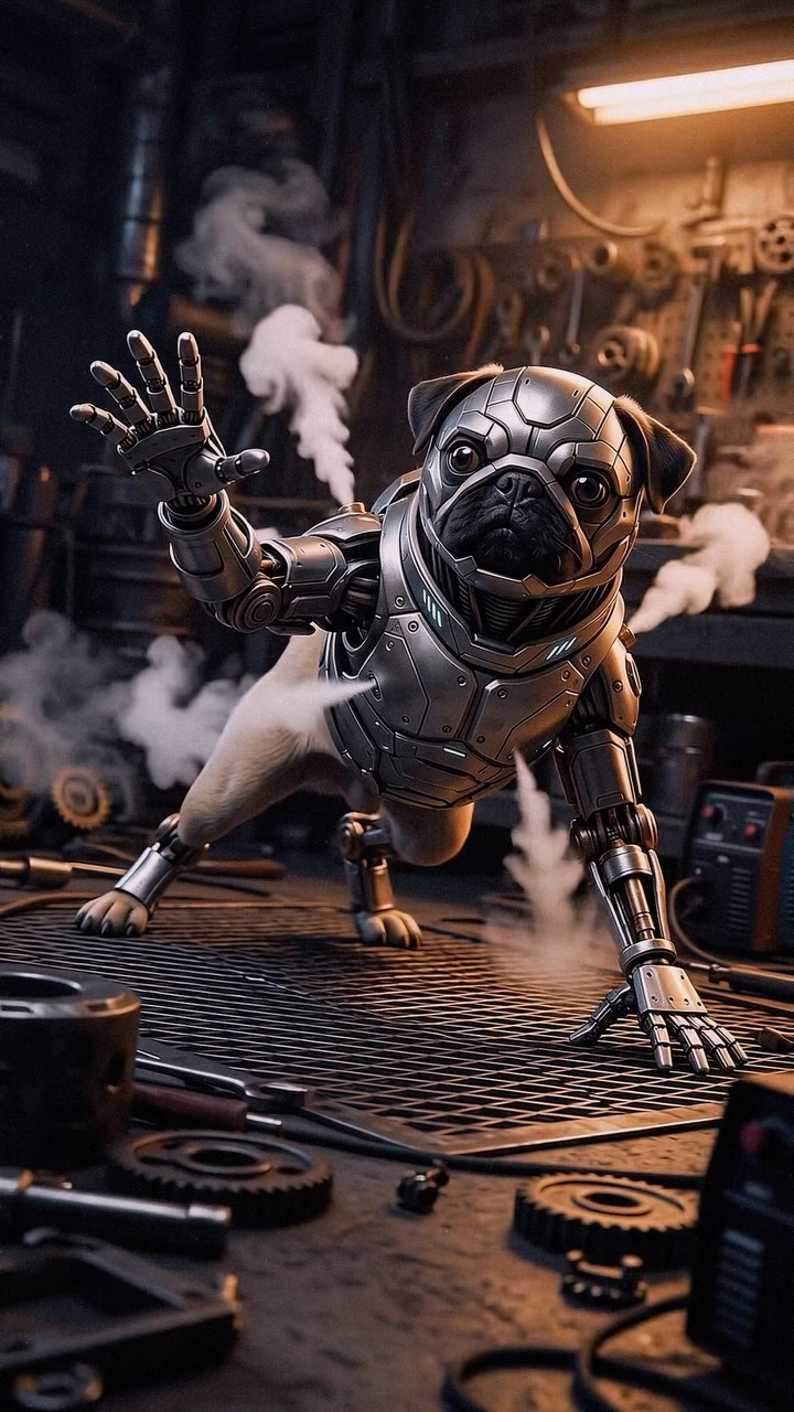 Cyber pug mk2 zırhı tasarlıyor.
